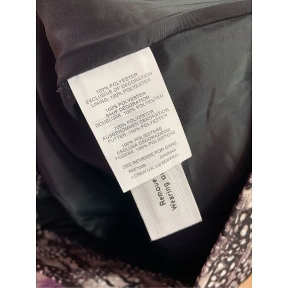 J. Crew Women's Black Gray Feather Print A Line Mini Skirt Size 0 - Picture 5 of 6